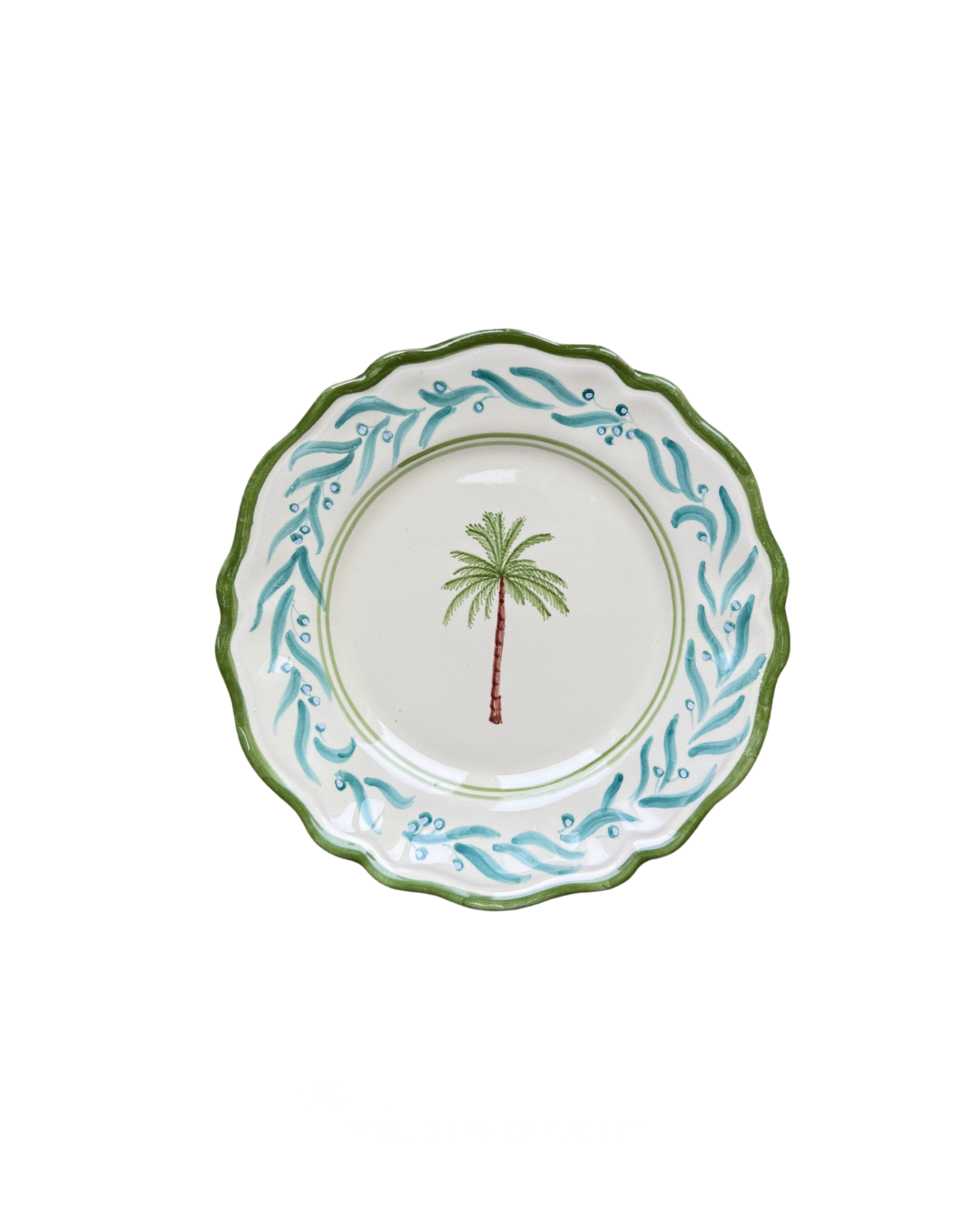 Sveva's Home Ceramic Palm Tree Big and Small Dining Plates Set of