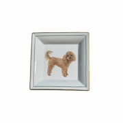 Porcelain Dog Ashtray / Key Box – Standing Poodle