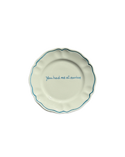 Sveva's Home Ceramic "You had me at caviar" Ceramic Scalloped Plate Set of 4