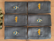 Embroidered Linen Napkins (set of 6)