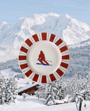 Sveva's Home Porcelain Ski Plate Big Dining Plates Set of 4