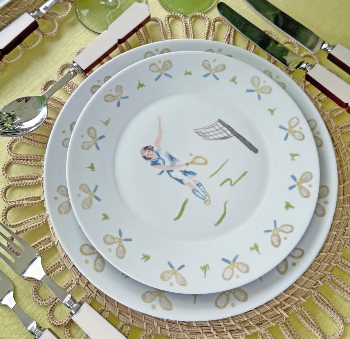 Tennis lady dessert plate (set of 4)