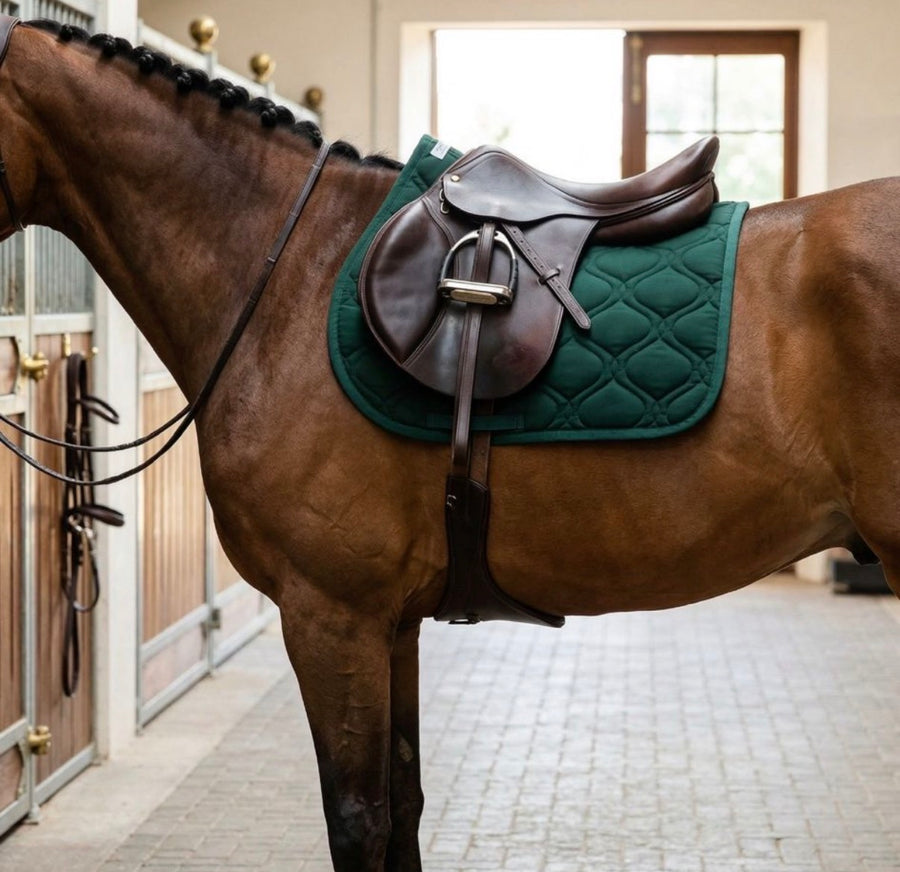 Emerald Green Quilted Horse Saddle Pad