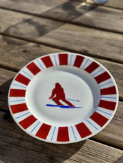 Sveva's Home Porcelain Ski Plate Big Dining Plates Set of 4