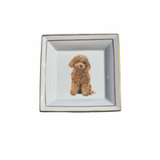 Porcelain Dog Ashtray / Key Box – Sitting Poodle
