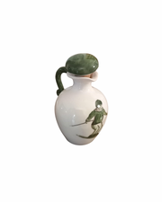 Sveva's Home Ceramic Green Skier Olive Oil and Vinegar Bottles Set of 2