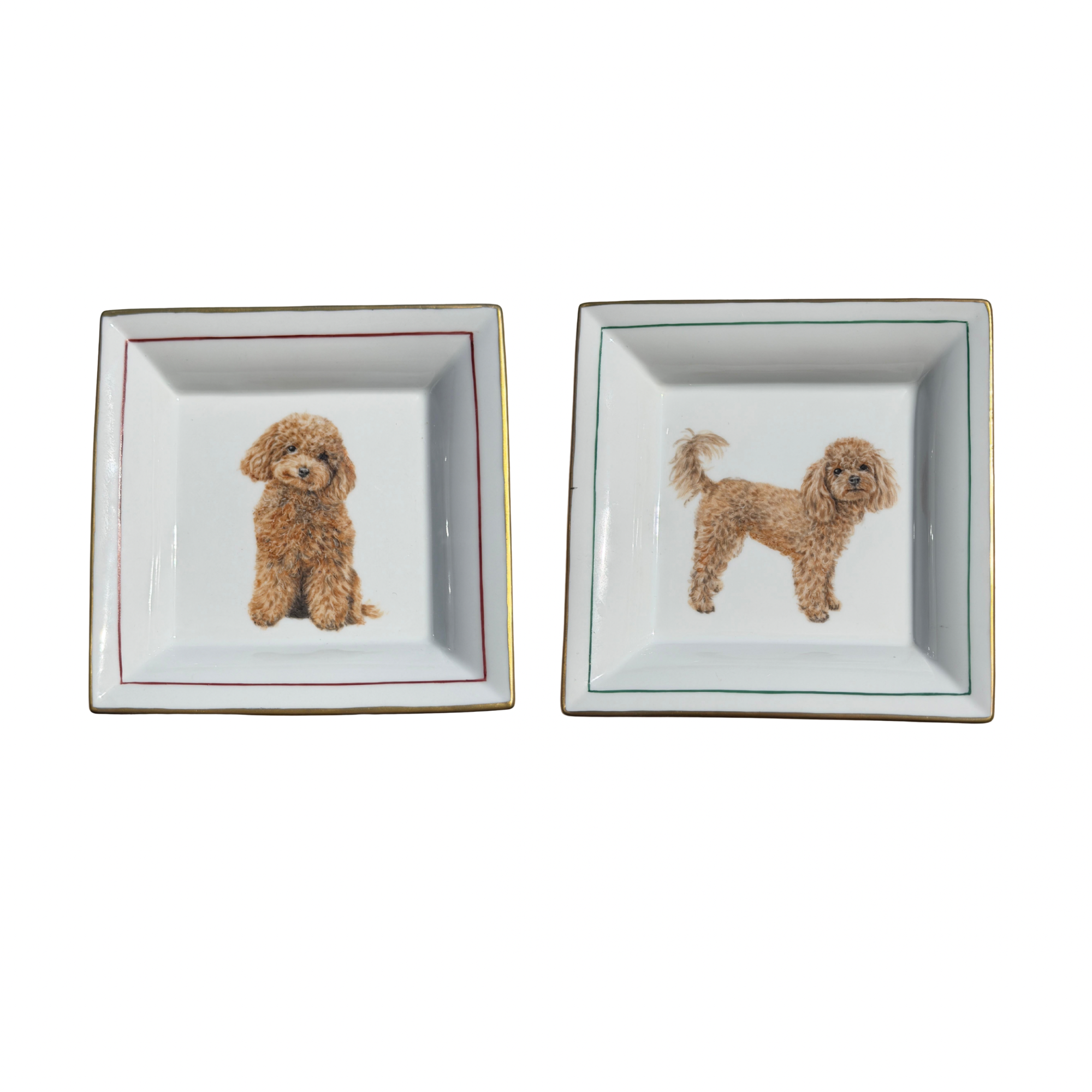 Porcelain Dog Ashtray / Key Box – Sitting Poodle