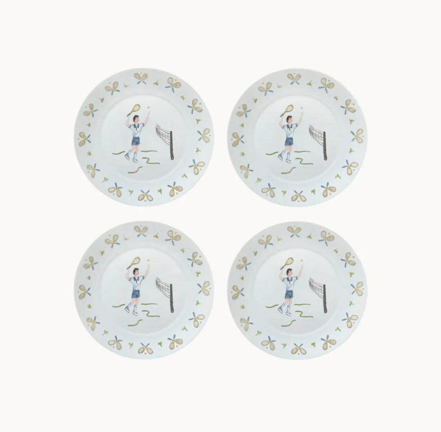 Tennis gentleman dessert plate (set of 4)