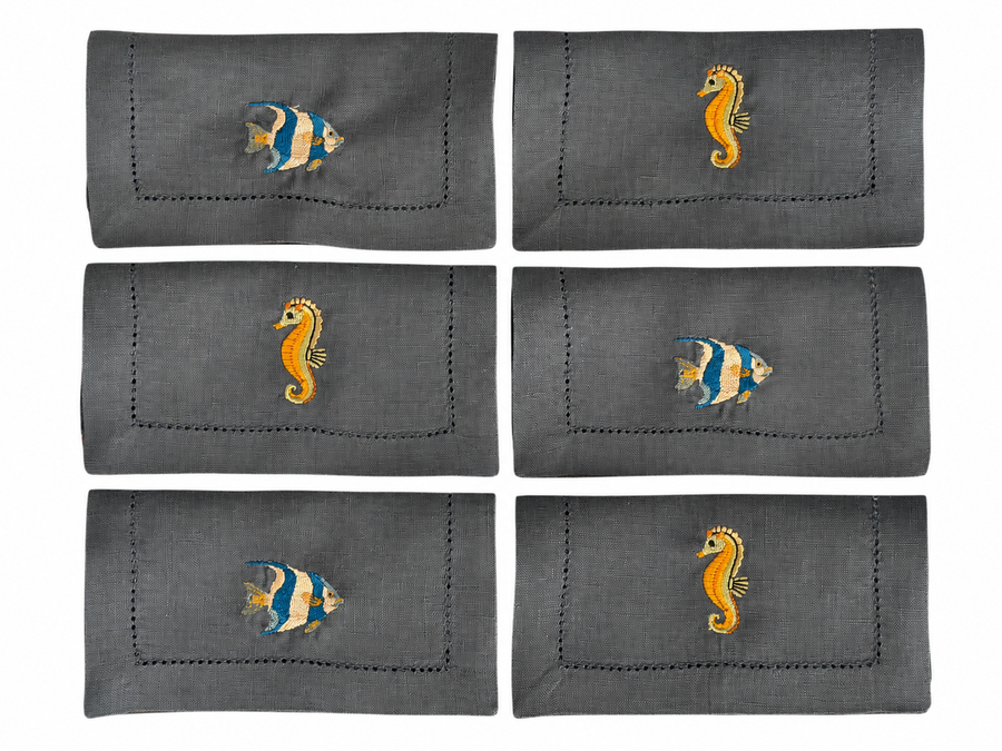 Embroidered Linen Napkins (set of 6)