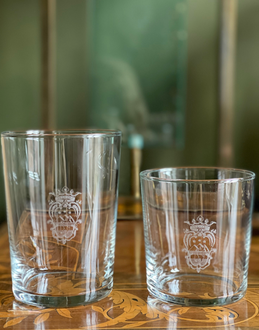 Engraved water & wine glass set