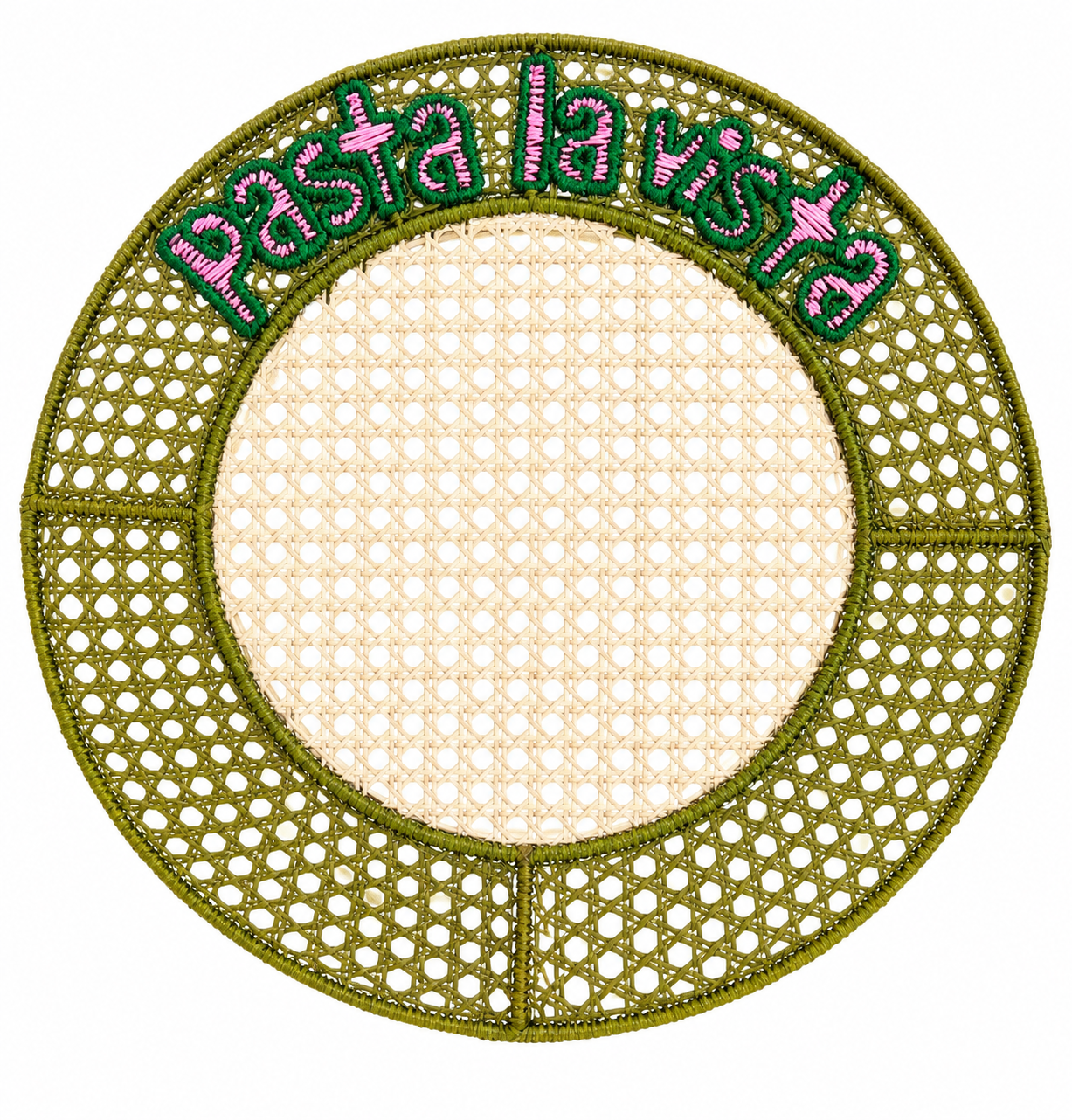 Embroidered Rattan Placemats with Fun Quotes (set of 4)