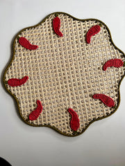 Scalloped Chili Pepper Handwoven Placemat (set of 4)