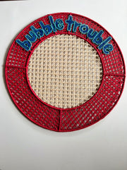 Embroidered Rattan Placemats with Fun Quotes (set of 4)