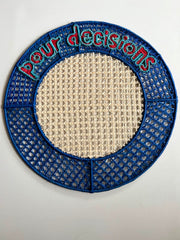 Embroidered Rattan Placemats with Fun Quotes (set of 4)