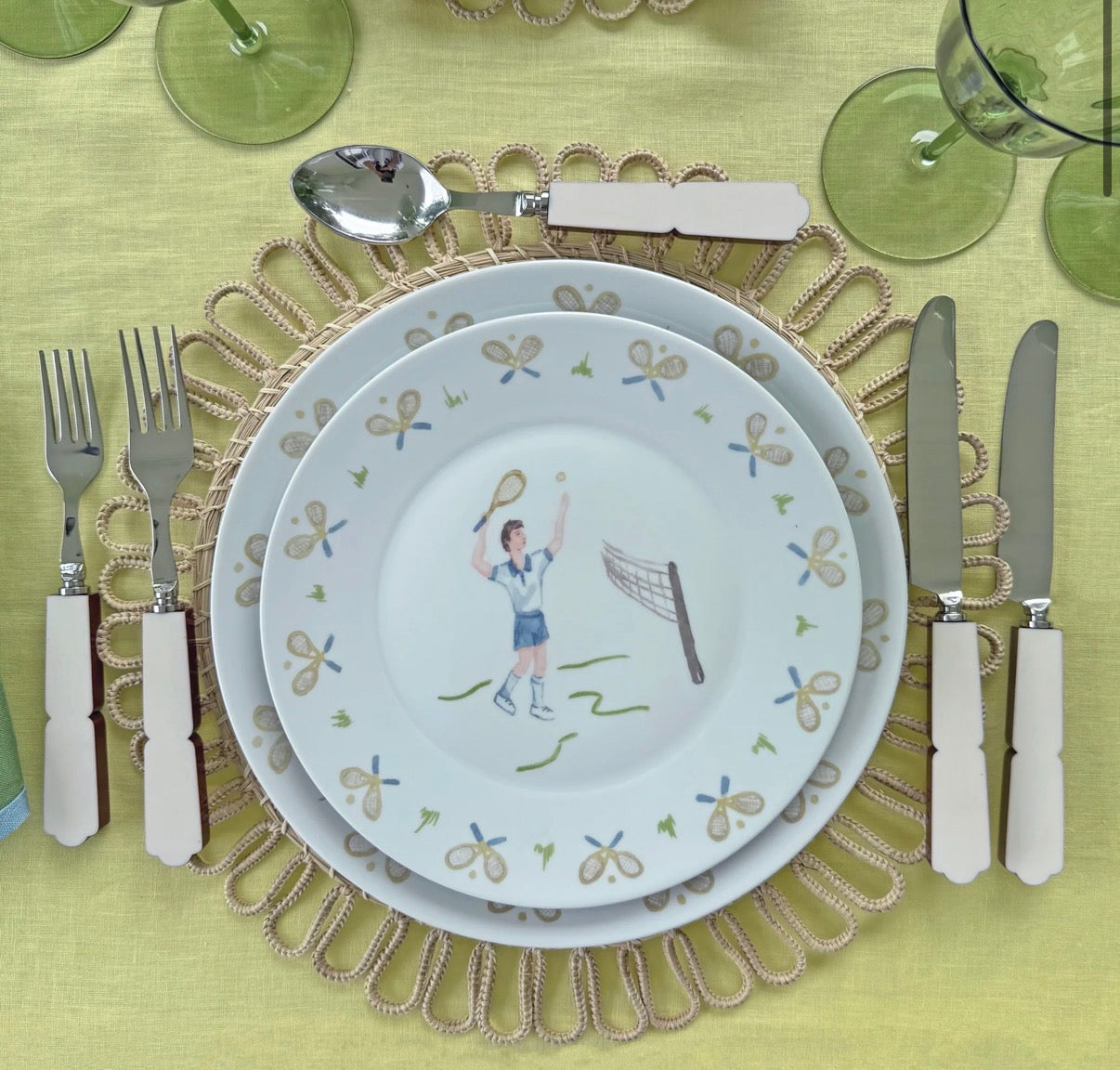 Tennis gentleman dessert plate (set of 4)