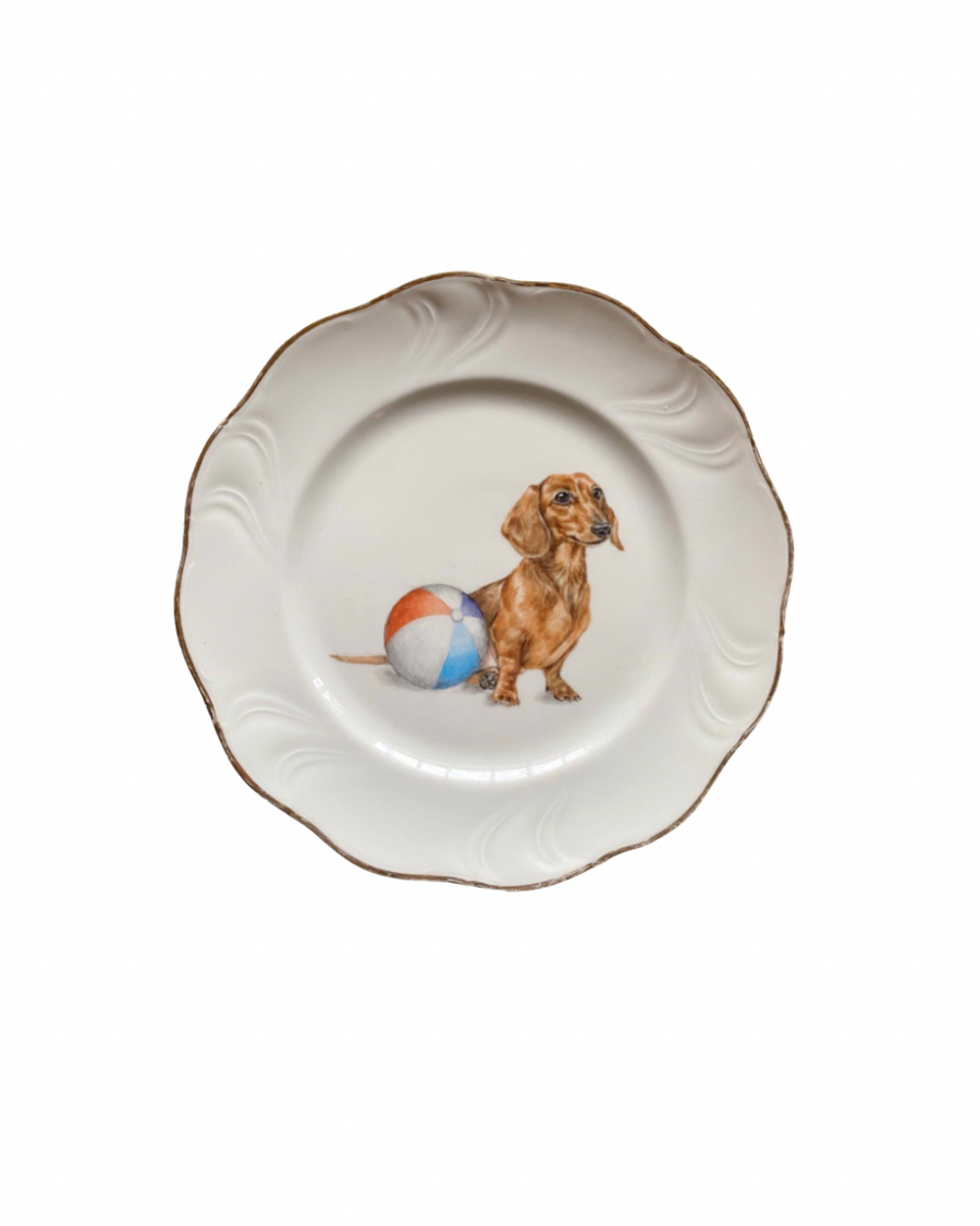 Sveva's Home Porcelain Puppy Plate Set of 4