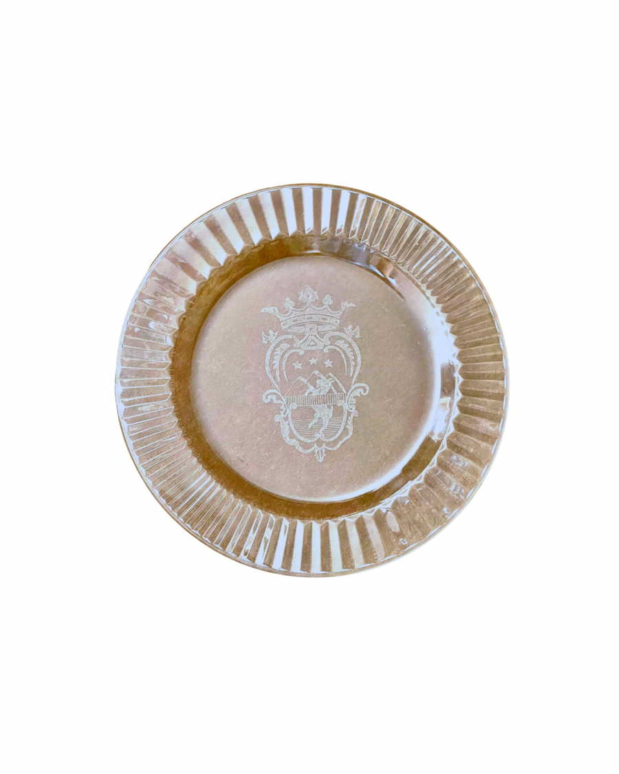 Sveva’s Home Engraved Dessert Glass Plate Set of 12
