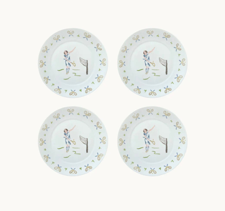 Tennis lady dessert plate (set of 4)