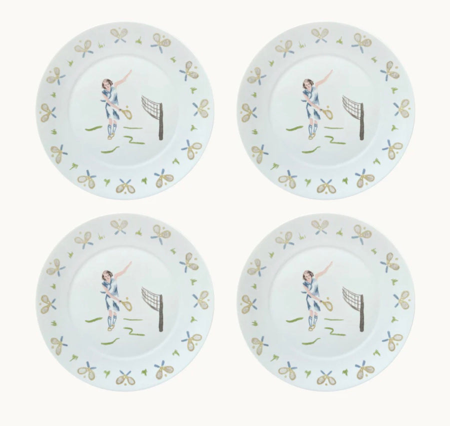 Tennis lady dinner plate (set of 4)