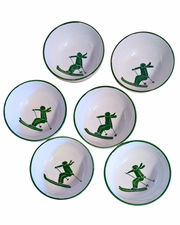 Sveva's Home Ceramic  Alpine Skier Bowls Set of 4