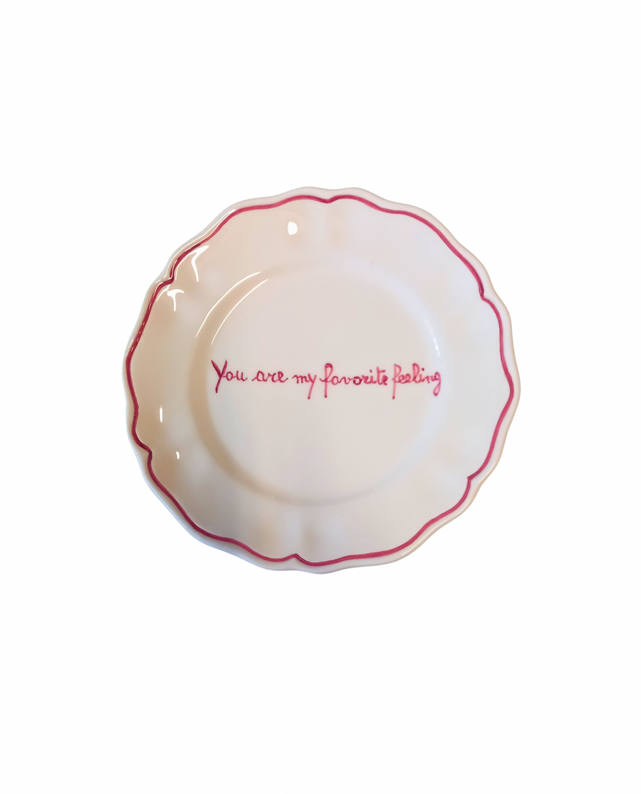 Sveva's Home "You are my favorite feeling" Ceramic Scalloped Plate Set of 4