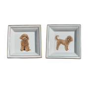 Porcelain Dog Ashtray / Key Box – Standing Poodle