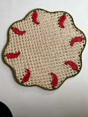 Scalloped Chili Pepper Handwoven Placemat (set of 4)