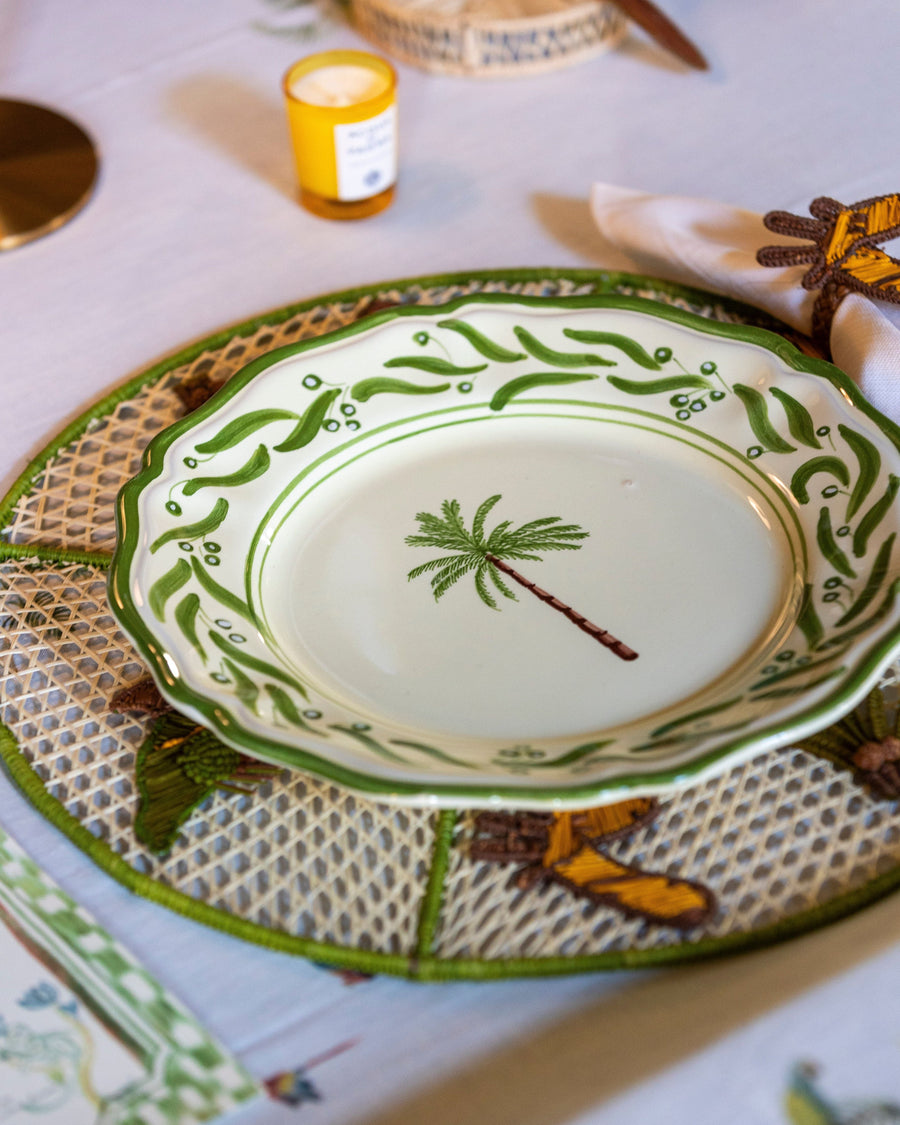 Sveva's Home Ceramic Palm Tree Big and Small Dining Plates Set of 4