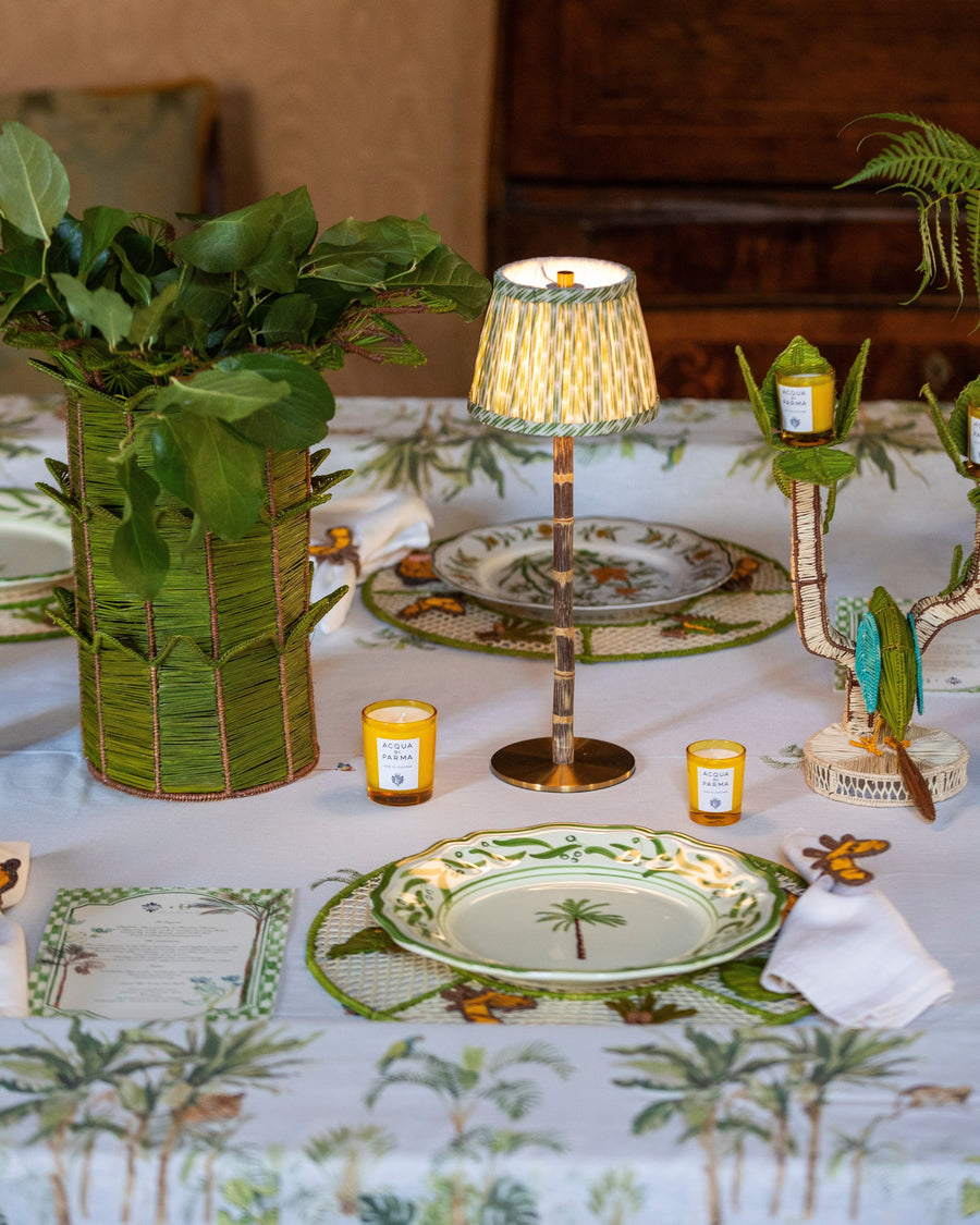 Sveva's Home Ceramic Palm Tree Big and Small Dining Plates Set of 4