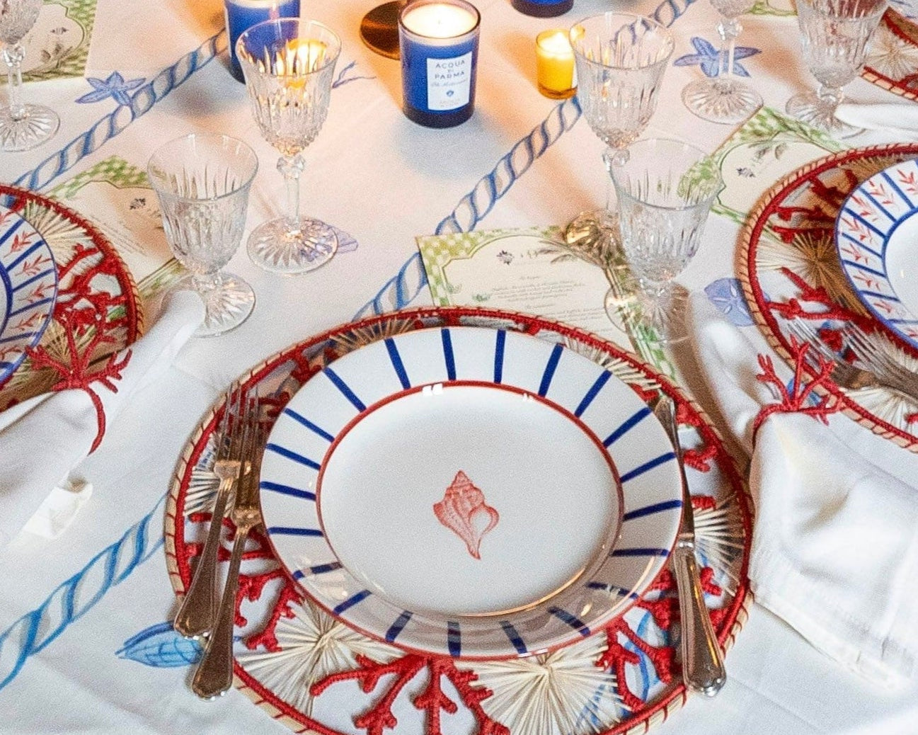 Red Coral Iraca Palm Placemat Set of 4