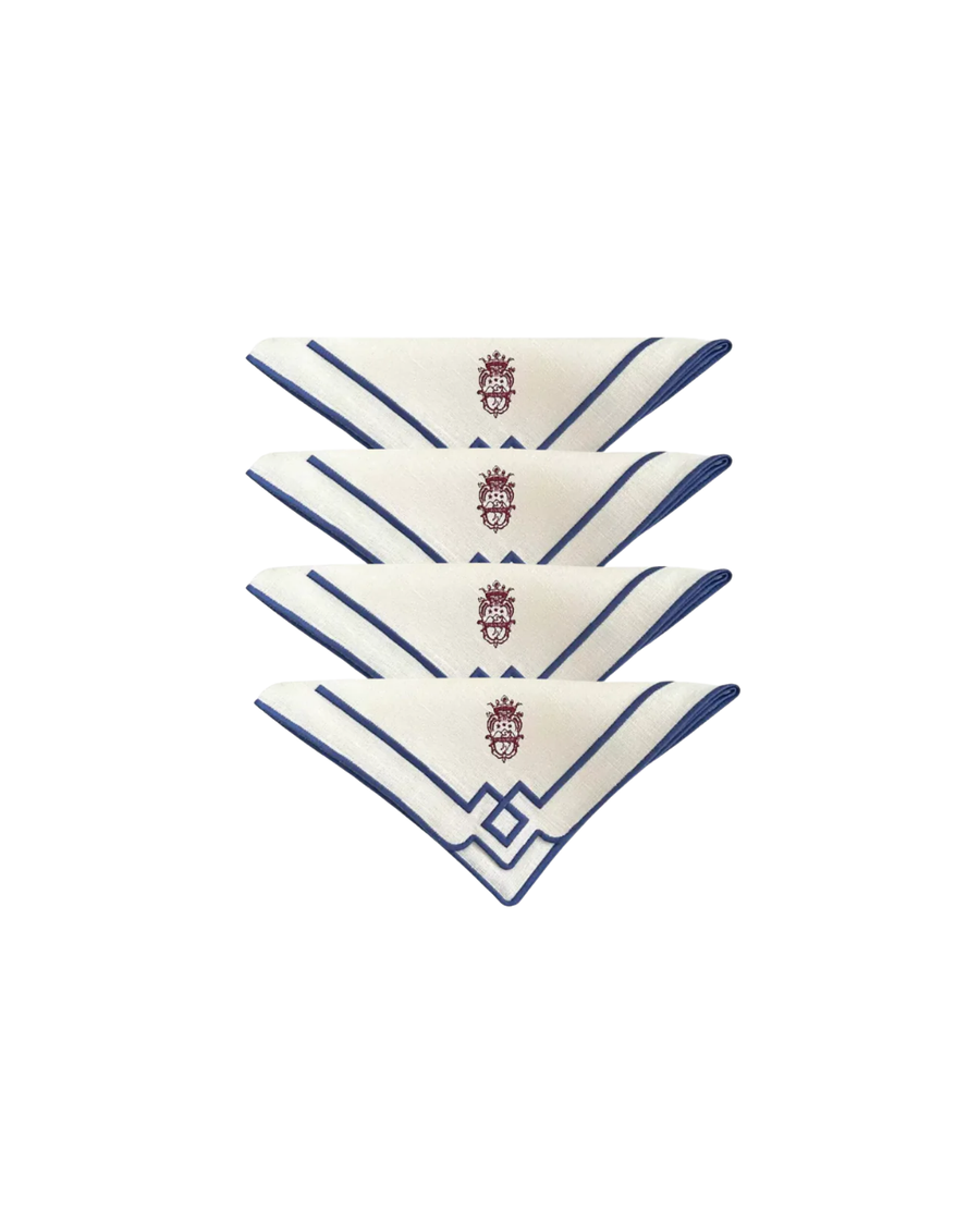 Sveva's Home Personalized Crest or Logo Linen Napkins and Placemats Set of 4
