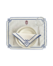 Sveva's Home Personalized Crest or Logo Linen Placemats & Napkins Set of 4
