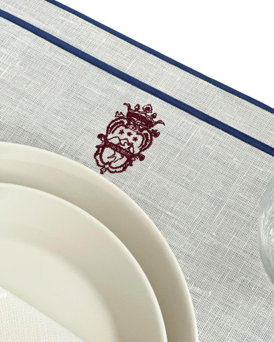 Sveva's Home Personalized Crest or Logo Linen Placemats & Napkins Set of 4