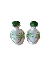 Sveva's Home Ceramic Palm Tree Olive Oil and Vinegar Bottles Set of 2