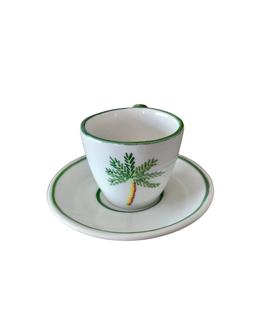 Sveva's Home Ceramic Palm Tree Espresso Cup Set of 4