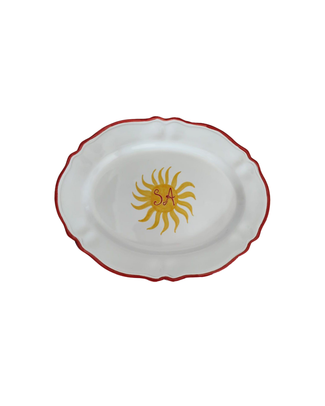 Sveva's Home Ceramic Personalized Single Wedding Engraved Oval Serving Platter